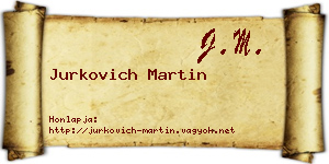 Jurkovich Martin névjegykártya