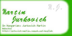 martin jurkovich business card